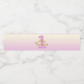 Roze en Gouden Eerste Verjaardag Waterflesetiket Waterfles Etiket (Enkel label)