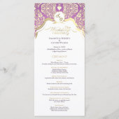 Roze en gouden elegante bruiloft programma programmakaart (Voorkant)