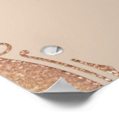 Roze en gouden elegante chique aangepaste feestban poster (Hoek)