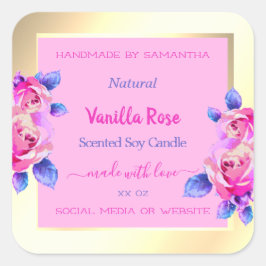 Roze en gouden etiketten voor verpakkingsdoeleinde