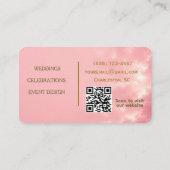 Roze en Gouden Evenementenplanner Visitekaartje (Achterkant)