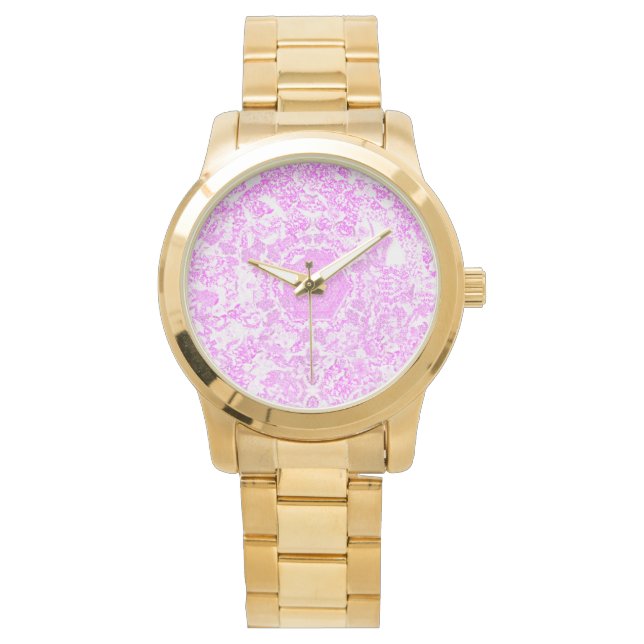 Roze en gouden eWatch Horloge (Voorkant)