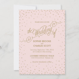 Roze en gouden Fancy Stars Weddenschap Kaart