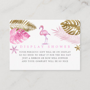 Roze en gouden flamingobaby shower display shower informatiekaartje