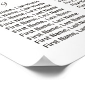 Roze en gouden flora 12 Tables Wedding Seating Cha Poster (Hoek)