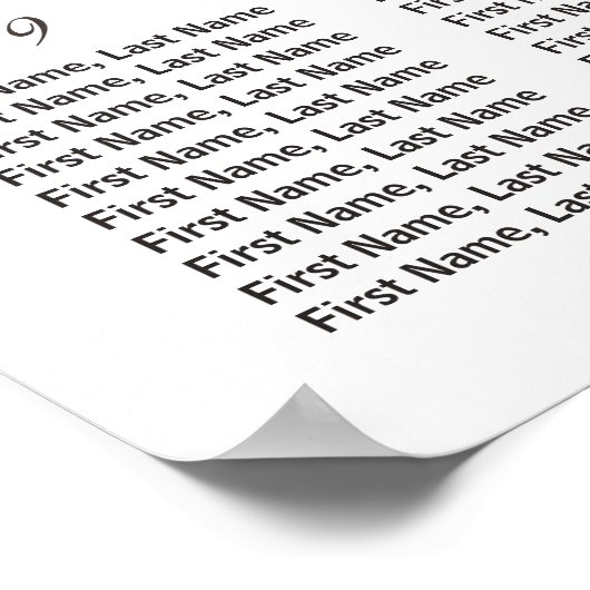 Roze en gouden flora 12 Tables Wedding Seating Cha Poster (Hoek)