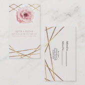 Roze en gouden Floral Glam Elegant Refer an Friend Aanbevelingskaartje (Voorkant / Achterkant)