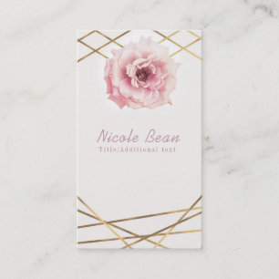 Roze en gouden Floral Peony Glam Elegant Chic Visitekaartje