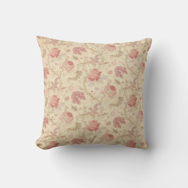 Roze en gouden Floral Pillow Kussen (Voorkant)