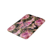 Roze en Gouden Folie Bloemen Vlinderpatroon Badmat (Gekanteld)