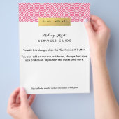 Roze en gouden Folie Chevron Pattern Flyer (Hand)