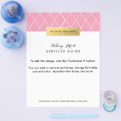 Roze en gouden Folie Chevron Pattern Flyer (Enkel)