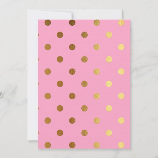 Roze en Gouden Folie Polka Dot Hen's Party Kaart (Achterkant)