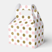Roze en Gouden Folie Polka Dot Patroon Bedankdoosjes (Achterkant)