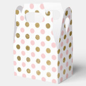 Roze en Gouden Folie Polka Dot Patroon Bedankdoosjes (Geopend)