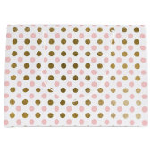 Roze en Gouden Folie Polka Dot Patroon Groot Cadeauzakje (Voorkant)