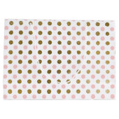 Roze en Gouden Folie Polka Dot Patroon Groot Cadeauzakje (Achterkant)