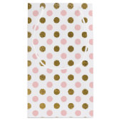 Roze en Gouden Folie Polka Dot Patroon Klein Cadeauzakje (Achterkant)