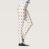 Roze en Gouden Folie Polka Dot Patroon Leggings (Rechts)