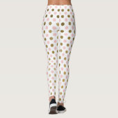 Roze en Gouden Folie Polka Dot Patroon Leggings (Achterkant)