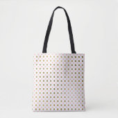 Roze en Gouden Folie Polka Dot Patroon Tote Bag (Voorkant)