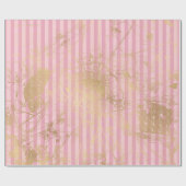 Roze en gouden Folie van Parijs Cadeaupapier (Vlak)