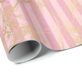 Roze en gouden Folie van Parijs Cadeaupapier (Rol Hoek)