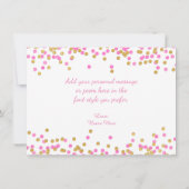 Roze en Gouden Foto Meisjes Bedankt Kaarten (Achterkant)