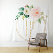 Roze en gouden fotocabine-achtergrond voor bruidsf wandkleed (In Situ (horizontaal))