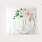 Roze en gouden fotocabine-achtergrond voor bruidsf wandkleed (Voorkant (horizontaal))