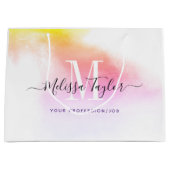 Roze en gouden fotografie, monogrammen groot cadeauzakje (Voorkant)