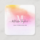 Roze en gouden fotografie, monogrammen klantenkaartje (Voorkant)