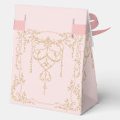 Roze en gouden Franse Antiek bruiloft Bedankdoosjes (Achterkant)