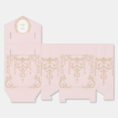 Roze en gouden Franse Antiek bruiloft Bedankdoosjes (Ongevouwen)