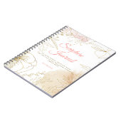 Roze en gouden geïllustreerde Floral Scriptjournaa Notitieboek (Linkerzijde)