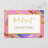 Roze en Gouden Geode | Baby shower Book Request Informatiekaartje (Voorkant)