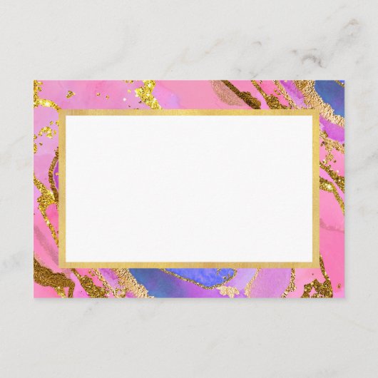 Roze en Gouden Geode | Baby shower Book Request Informatiekaartje (Achterkant)