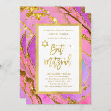  roze en gouden geode | Bat Mitzvah