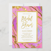 roze en gouden geode | Vrijgezellenfeest Kaart (Voorkant)