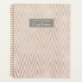 Roze en Gouden Geometrisch Patroon Planner (Voorkant)