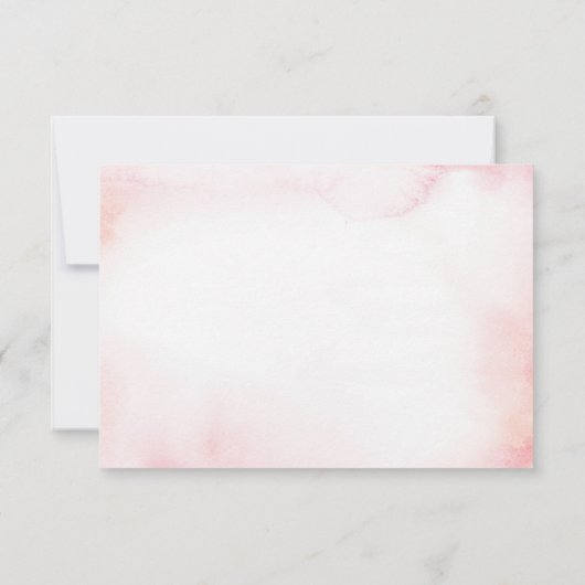 Roze en gouden geometrische Floral Waterverf RSVP- RSVP Kaartje (Achterkant)