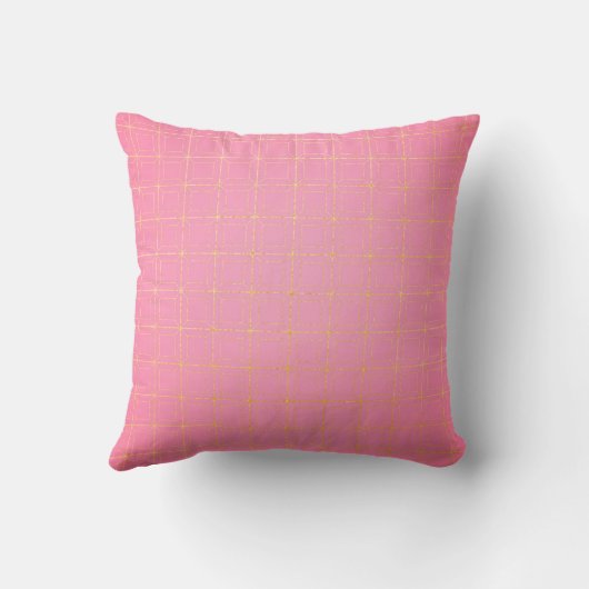Roze en Gouden Geometrische Monogrammed Initiaal A Kussen (Achterkant)