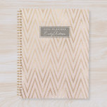 Roze en Gouden Geometrische Patroonplanner Planner<br><div class="desc">Aangepast ontworpen notitieboek van de planner met roze en gouden zigzag geometrische stijlpatronen.</div>