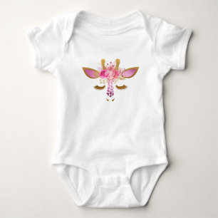 Roze en gouden Giraffe Baby Romper