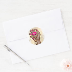 Roze en Gouden Glam Chic Ronde Sticker