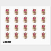 Roze en Gouden Glam Chic Ronde Sticker (Vel)