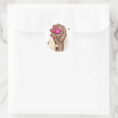 Roze en Gouden Glam Chic Ronde Sticker (Tas)