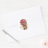 Roze en Gouden Glam Chic Ronde Sticker (Envelop)