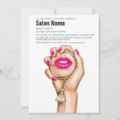 Roze en gouden glam chic schoonheidssalon opening kaart (Voorkant)