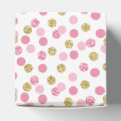 Roze en gouden Glitter Baby shower Favor Boxes Bedankdoosjes (Bovenkant)